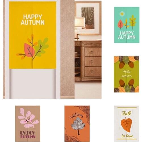 Colorful Leaves Simple Bedroom Wardrobe Decoration Door Curtain Half Panel Curtain Kitchen Blackout Curtain Doorway Curtain