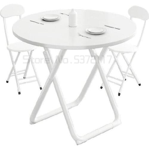 Foldable round table dining table home small apartment modern simple casual round table restaurant combination table and chair