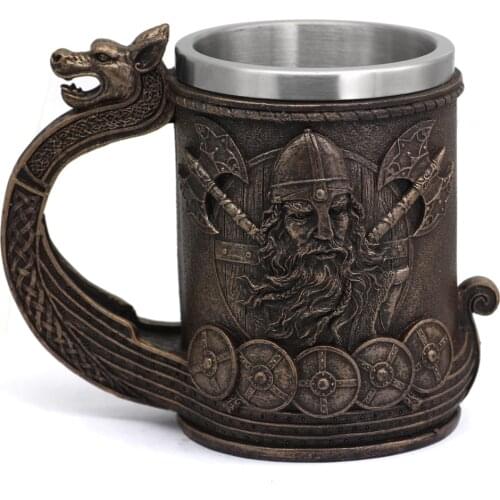 Viking Ship Draon Drakkar Tankard Mug Nordic Beer Cup Large Size