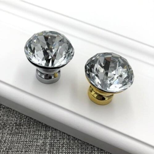 Kitchen Cabinet Handles Diamond Shape Design Crystal Glass Knobs Cupboard Pulls Drawer Knobs Furniture Handle Hardware Wholesale