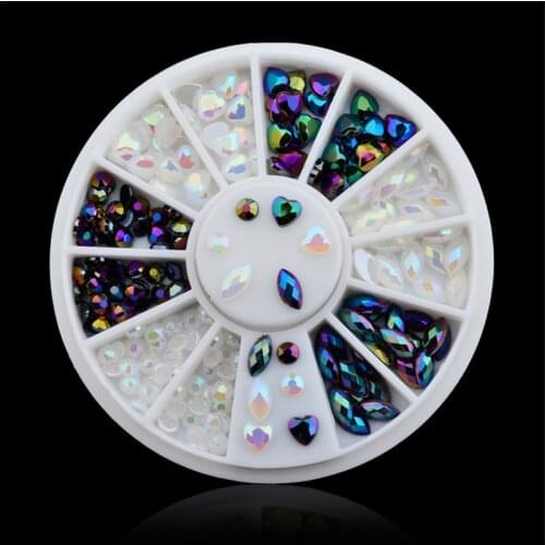 HOT DIY nail art decorations Wheel jelly LOVE black AB Acrylic Nail Glitter Rhinestones