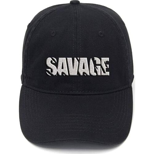Lyprerazy Savage Graphic Cool Washed Cotton Adjustable Men Women Unisex Hip Hop Cool Flock Printing Baseball Cap