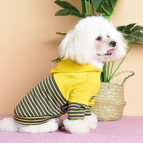 Cute Small Dog Clothing Overcoat Winter Pet Hoodie Stripe Jacket Teacup Chihuahua Clothes Pomeranian Poodle Costumes For Dogs
