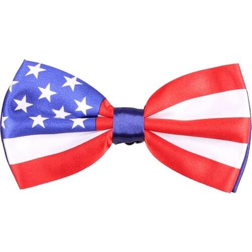 Fashion Bow Tie American/US Flag Britain/UK Flag Printing Mens Ties Women Unisex Party Pub Prom Suit Decoration Bowknot Ties