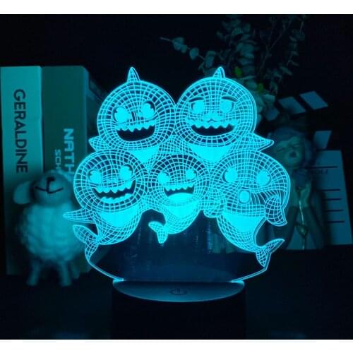 Disney Baby Shark Cartoon LED Night Light for Children Room Decor USB Touch Sensor 3d LED Light Acrylic Table Lamp Xmas Gifts