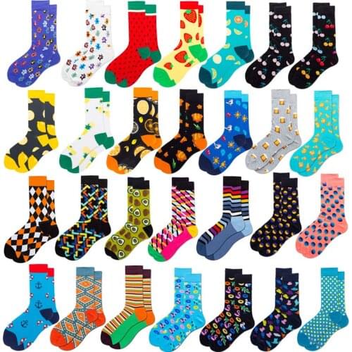 Women Socks Funny Cute Cartoon Graphics Fruits Strawberry Orange Avocado Watermelon Cherry Japanese Harajuku skateboard Socks