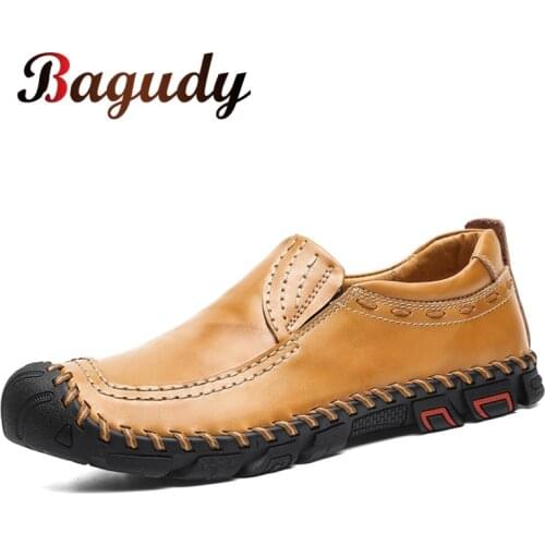 New Men Leather Casual Shoes Comfortable Loafers Men Shoes Quality Driving Oxfords Shoes Men Flats Moccasins Shoes Size 38-46