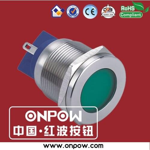 ONPOW 22mm anti-vandal flat head stainless steel indicator pilot lamp GQ22T-D/G/12V/S