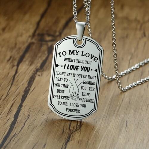 Personalised Custom Army Dog Tag Necklace Engrave Inspire Text Stainless steel For Women Men Love Son Mom Jewellery 20 24 Inch