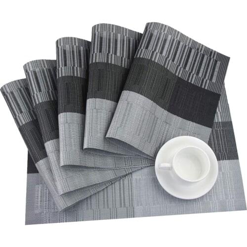 PVC Woven Placemat Multiple Colors Waterproof Wipeable Dinner Table Mats Stain Resistant Decoration For Christmas Dining Kitchen