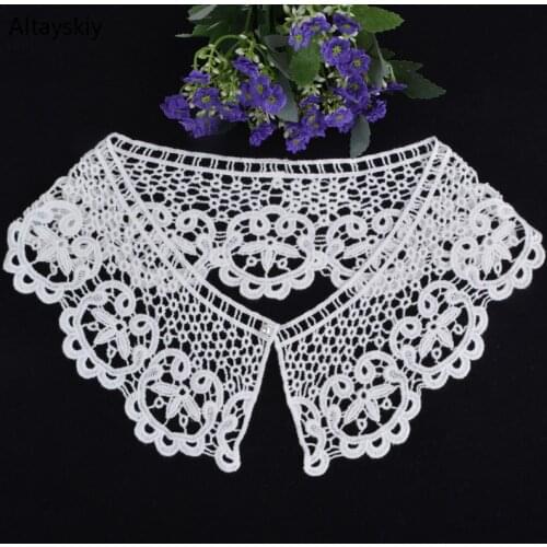 Detachable Collars Women Lace Floral Hollow Out Collar All-match Elegant Kawaii Sweet Lady Formal Trendy Simple New Chic Womens