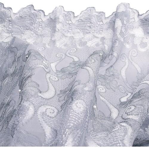 Grey Embroidered Net Guipure Lace Fabric 2021 High Quality African Bridal Lace Fabric Luxury Cord Wedding Nigerian Lace Fabrics