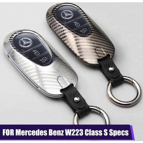 Alloy+TPU Car Key Case Cover Holder For Mercedes Benz W223 Class S300 S350 S450 S500 2020 2021 Keyring