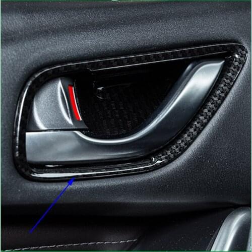 Car-styling ABS Chrome Matt ABS Carbon Fiber Print Inner Handle Bowl Cover Trim For Mazda 6 Atenza M6 2016 2017