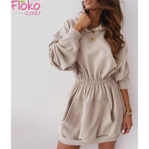 Flokocloset Autumn Long Sleve Long Hooded Sweatshirt Casual Oversized Hoodies Y2k Streetwear Winter Clothes Women Tops