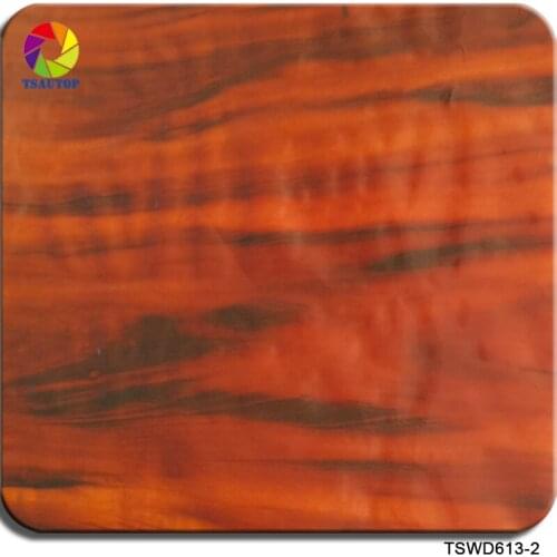 TSAUTOP 1m width 10sqm wood grain hydrographics film for curved surface WDF613-2
