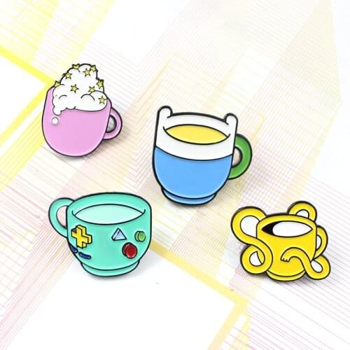 Finn Jake Princess BMO Adventure Cartoon Pattern Cup Cute Pink Jewelry Childrens Gifts Lapel Enamel Pin Badges Brooches Pins