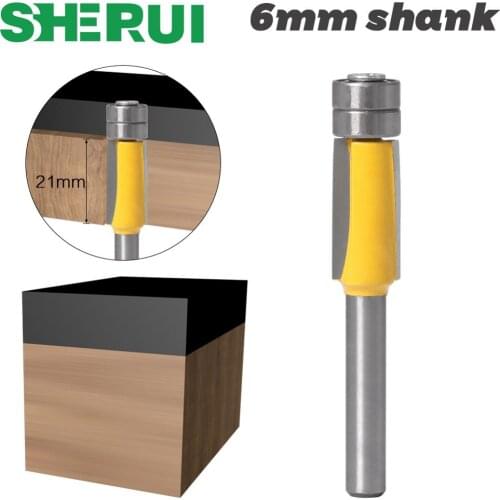 1pcs 6mm Shank Flush Trim Router Bits for wood Trimming Cutters with bearing woodworking tool endmill milling cutter