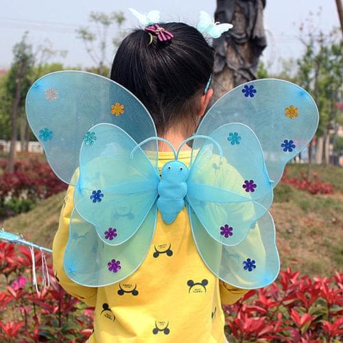 10 Colors Kids Girl Princess Fairy Silk Butterfly Decorations Wings Angel Fairy Halloween Party Favor Supplies 1Piece/lot