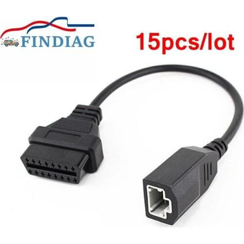 15pcs/lot for Honda 3Pin to 16Pin Connector Cable Car Diagnostic Converter OBD2 for Honda Car 3Pin Interface to OBD OBDII 16 Pin
