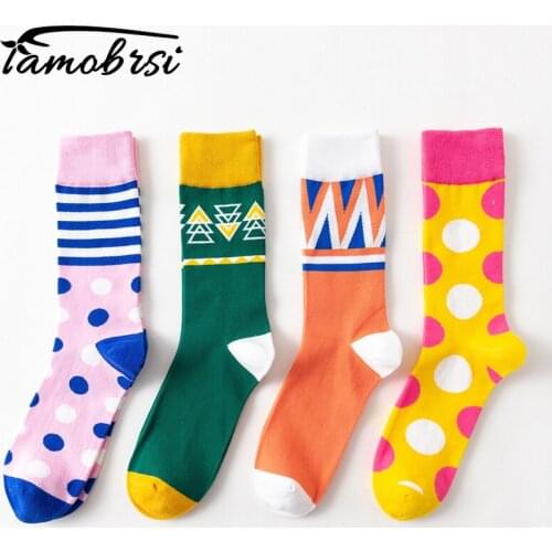 2020 Street Style Brand Geometry Striped Avocado Happy Crazy Winter Womens Funny Socks Men Cotton Thick Warm Hemp Socks Male