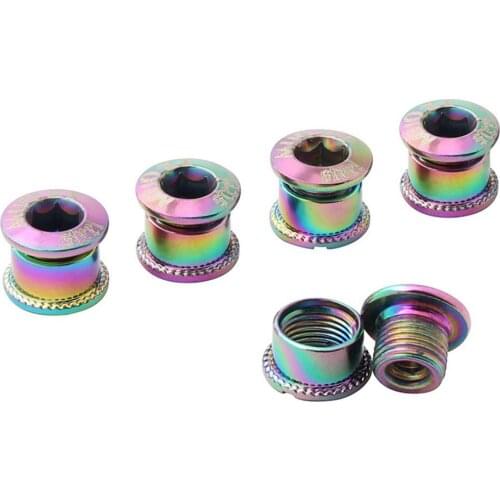 5PCS Colorful Chainring Bolts Nuts Crankset Chainwheel Disc Screw MTB Bike Accessories Alloy Steel Disc Brake Rotor Fixing Screw