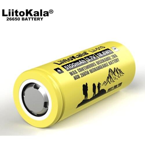 6-30PCS Liitokala LII-51S 26650 20A power rechargeable lithium battery 26650A , 3.7V 5100mA . Suitable for flashlight