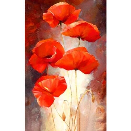Brand new square/round AB diamond 5D DIY diamond painting "Poppy" embroidery cross stitch home decoration painting