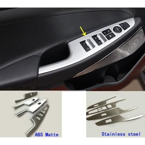Car Sticker Styling Handrail Armrest Door Window Glass Switch Panel Trim Frame 4pcs For Hyundai Tucson 2019 2020