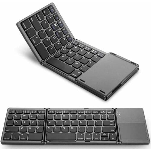 Bluetooth Keyboard Wireless Three-folding Mini Keyboard with Touchpad for Tablet Phone Computer Android Ios Mobile Phones