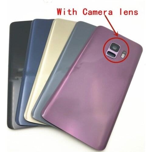 For Samsung Galaxy S9 G960F & S9 Plus G965 S9+ Back Battery Cover Door Rear Housing Case Replace+rear Camera Glass Lens