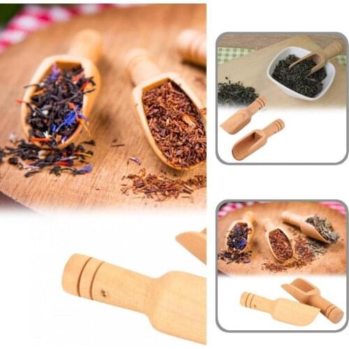 Eco-friendly 30Pcs High Quality Mini Wooden Round Handle Bath Salt Spoon Wide Application Tea Spoon Practical for Home