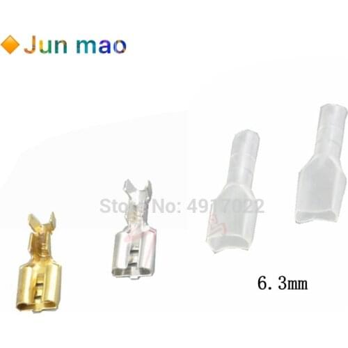 Female Terminals 6.3 mm with transparent sheath inserted spring 6.3mm Female connector terminal Faston with insulator for wire