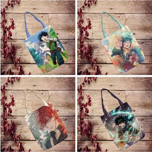 IVYYE My Hero Academia Fashion Anime Foldable Canvas Shopping Bag Casual Shoulder Bags Customized Handbag Girls New