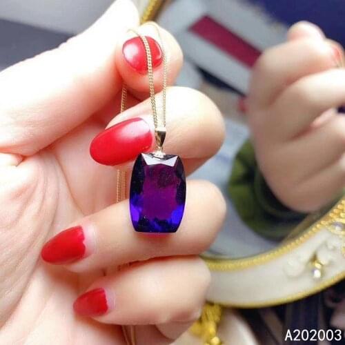 KJJEAXCMY Fine Jewelry 18K gold inlaid Amethyst Female Pendant Necklace luxury hot selling with box