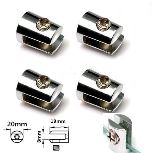4Pcs Glass Plated Brackets Zinc Chrome Alloy Shelf Holder Support Clamp 5-8mm