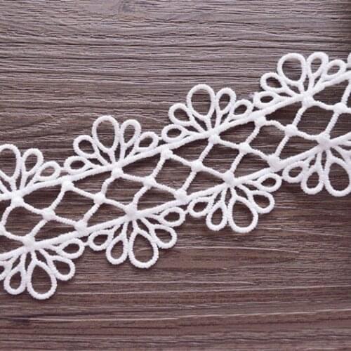 19yards 4.8cm white water soluble lace trim lace fabric lace ribbons dress skirt Clothing DIY decoration sewing lace accessories