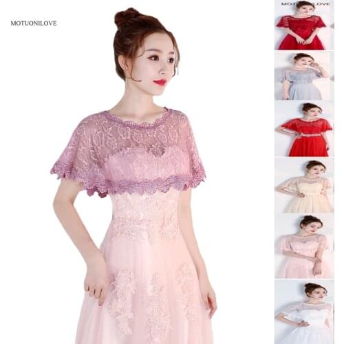 Summer Lace Bridal Wraps White Womens Shawl Shrug Red Evening Wedding Cape Bolero Cover Up Shoulder and Arms For Woman and Girl