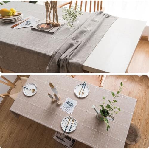 Linen Tablecloth with Embroidery Cotton Tablecloth Lace Wedding and Easter Table Decoration for Partiestablecloths Rectangle