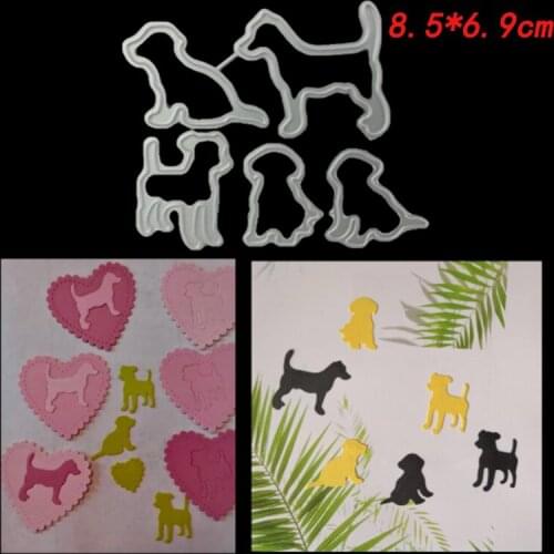 Metal Diy five dog cutting dies carbon steel knife molds scrapbooking stamp stencil template decoration animal dies cut mould