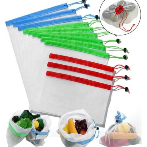 12pcs/15pcs Reusable Mesh Produce Bags Washable Eco Friendly Bags for Grocery Shopping Storage Toys Fruit Vegetable Storage Bag