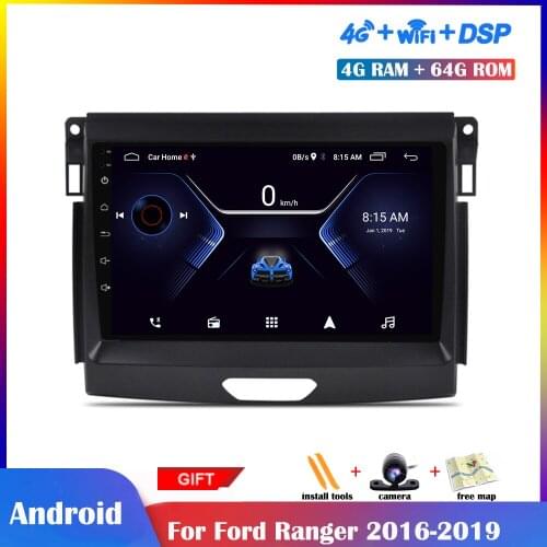 9 inch Android Multimedia Player For Ford Ranger 2016-2019 Car Radio Stereo Navigation DSP Touch IPS Screen Wifi Bluetooth