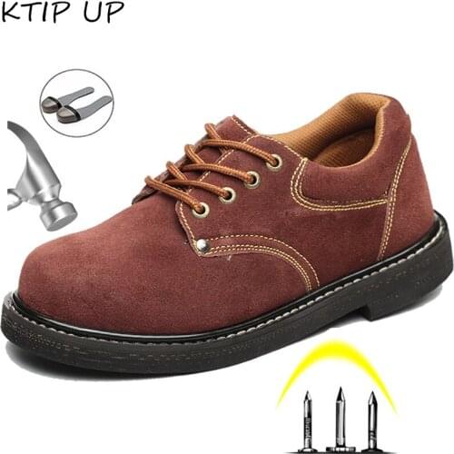 Men Safety Shoes Steel Toe shoes Anti-smashing Anti-puncture Construction Work shoes Boots Anti-slip Breathable Security shoes