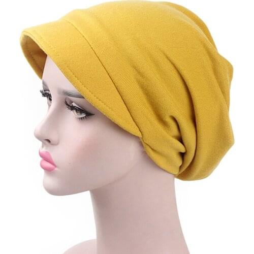 New Cycling Hat Multi-color New Creative Explosion Fashion Hot Female Indian Muslim Stretch Headscarf Hat Casual Pile Hat