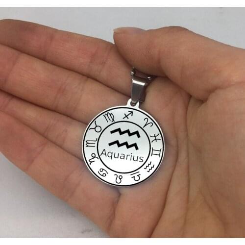 New Listing Constellation Necklace Aliexpress Top Selling Stainless Steel Disc Necklaces Jewelry for Men and Women YP7161