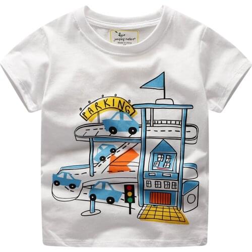 New style summer T-Shirts For boy cartoon print T-Shirts For Boys white cotton Regular Tops Clothes Short Sleeve T-shirt 2-7T