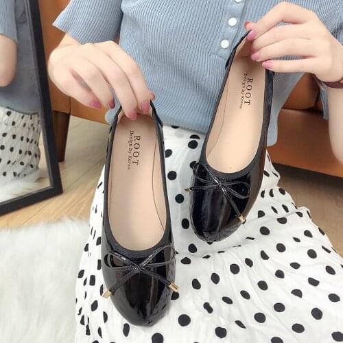 Spring New Women Loafers Party Office Flats Ladies Bow-Knot Flats Circle Toe Fashion Casual Shoes Shallow Simple Shoes U19-85