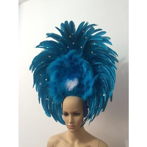 Feather clothing Stage performance catwalk carnival Headdress flower pubs party Mens wear womens clothing