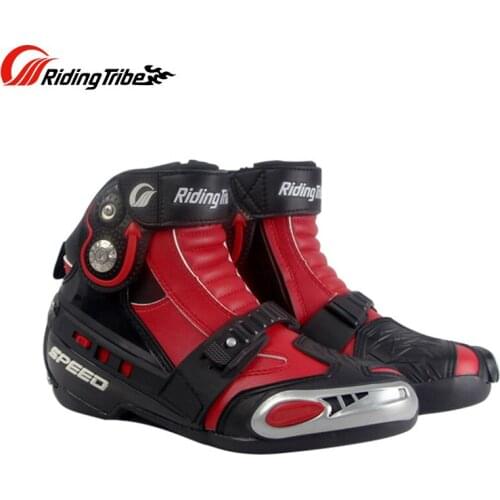 PEO-BIKER Men Motorcycle Riding Boots Motorbike Racing Leather Waterproof Winterproof Anti-skid Wear-resistant Shoes A009