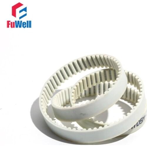 Timing Belt HTD5M 4320/4330/4340/4360/4370mm White Polyurethane Transmission Pulley Belt 15/20/25/30mm Width PU Toothed Belt